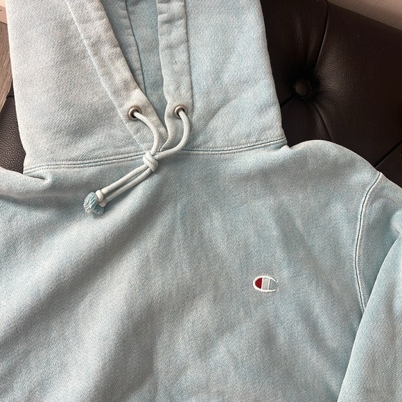 Champion Reverse Weave Washed Blue Hoodie - Picture 3 of 4